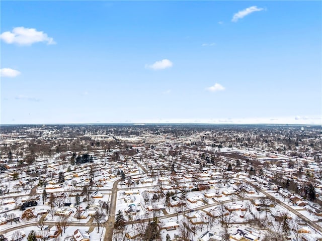 view of snowy aerial view