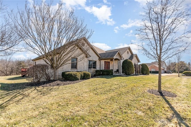 view of front property with a front lawn