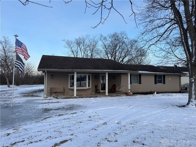 view of single story home