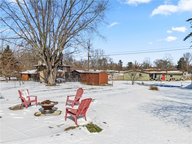 view of snowy yard