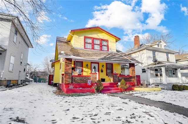 view of front of home with covered porch