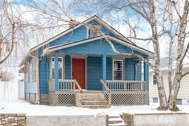 bungalow featuring a porch