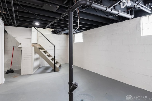 basement with stairway