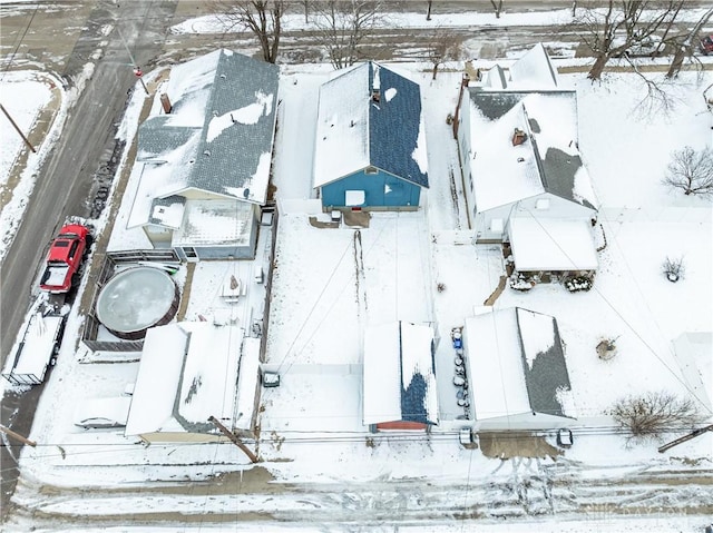 view of snowy aerial view