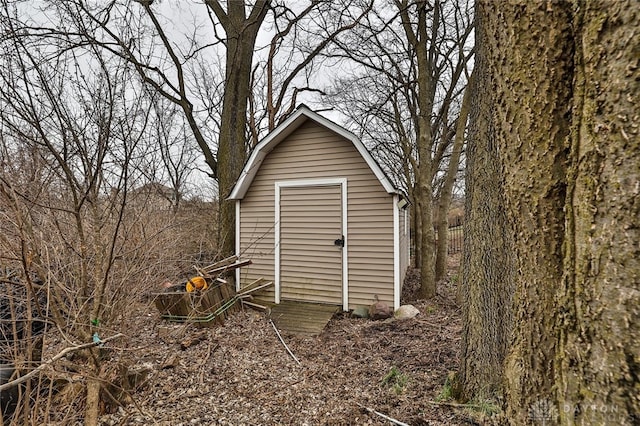 view of shed