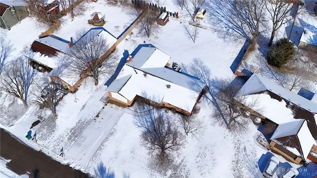 view of snowy aerial view