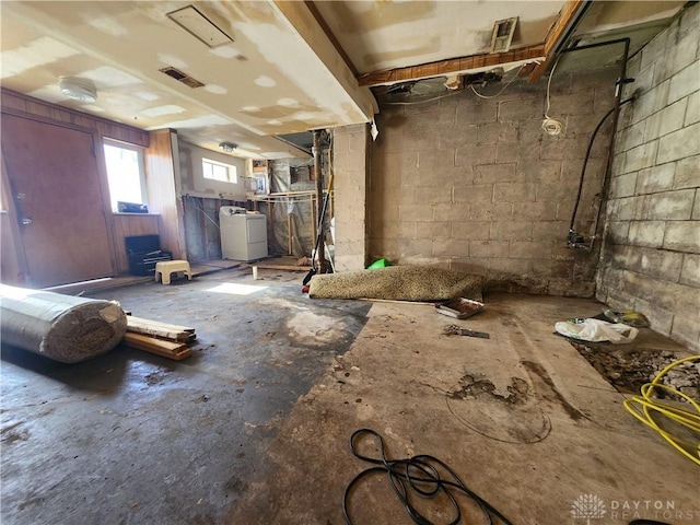 interior space featuring washer / dryer and visible vents