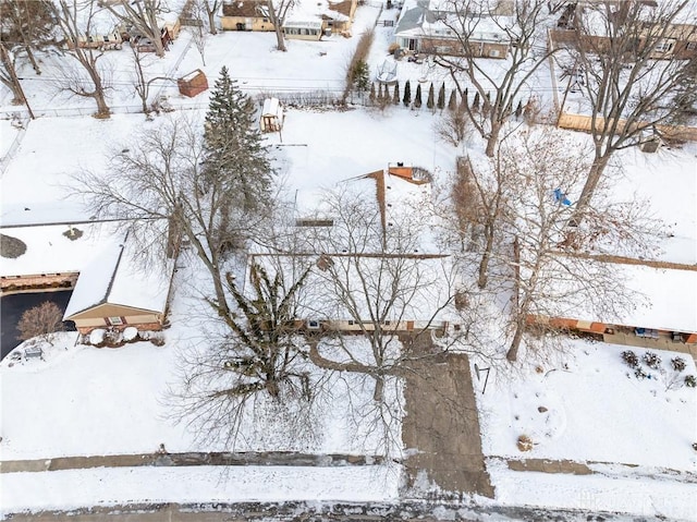 view of snowy aerial view