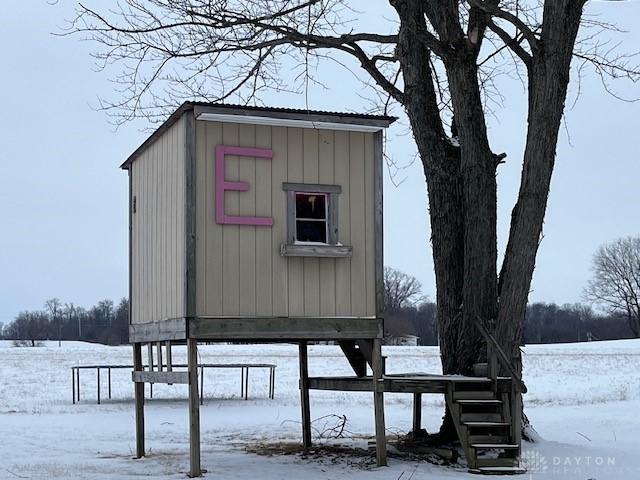 view of snow covered structure