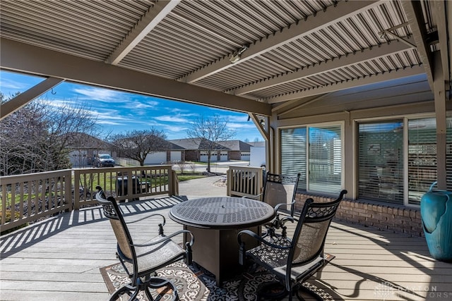 wooden terrace with a pergola