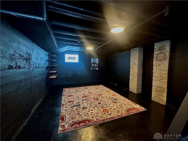 interior space featuring concrete floors