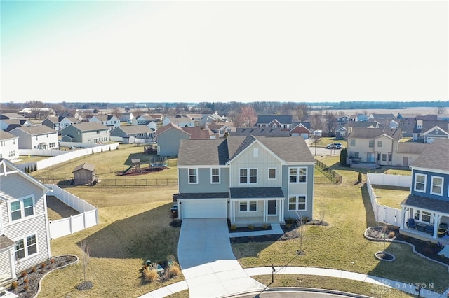 birds eye view of property featuring a residential view