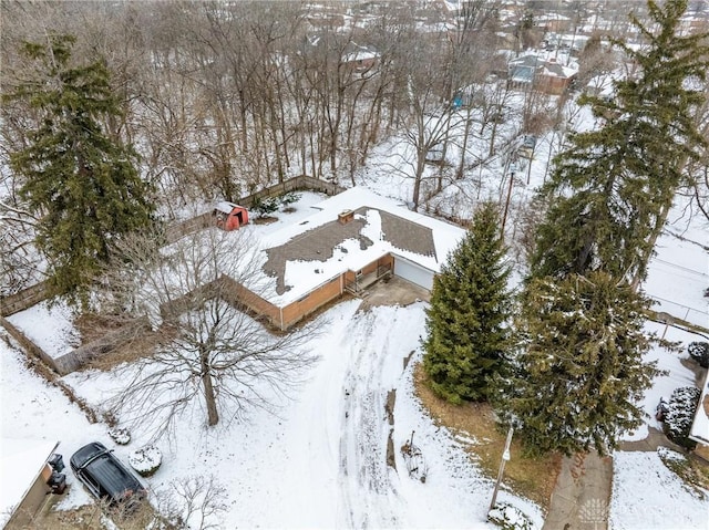 view of snowy aerial view