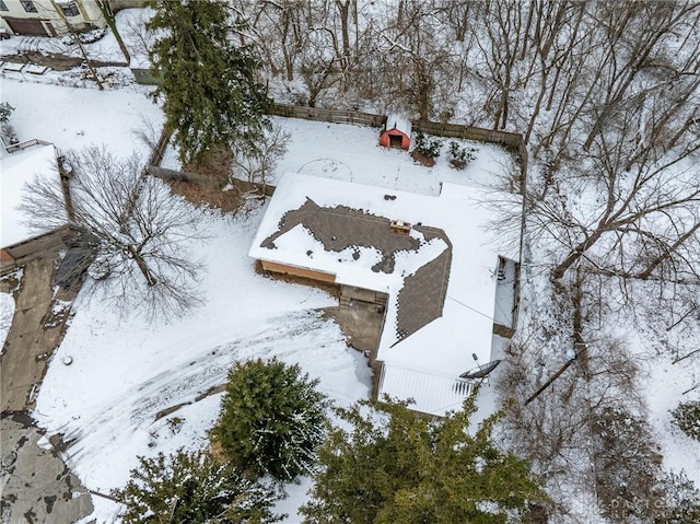 view of snowy aerial view