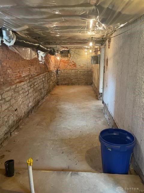 view of unfinished basement