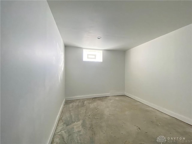 basement with baseboards