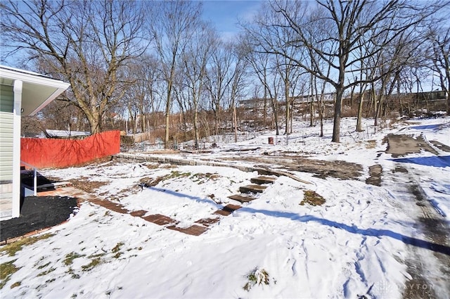 view of snowy yard