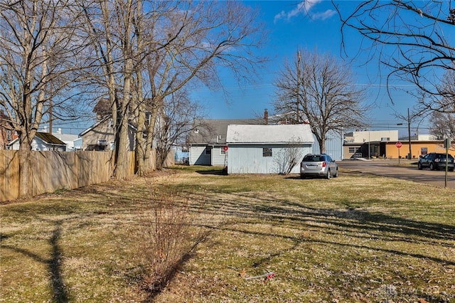 view of yard featuring fence