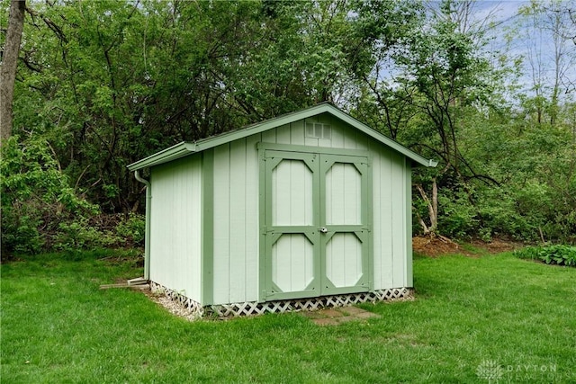 view of shed