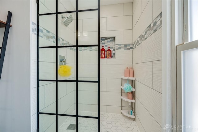 bathroom featuring walk in shower