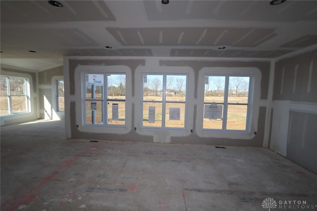 view of spare room