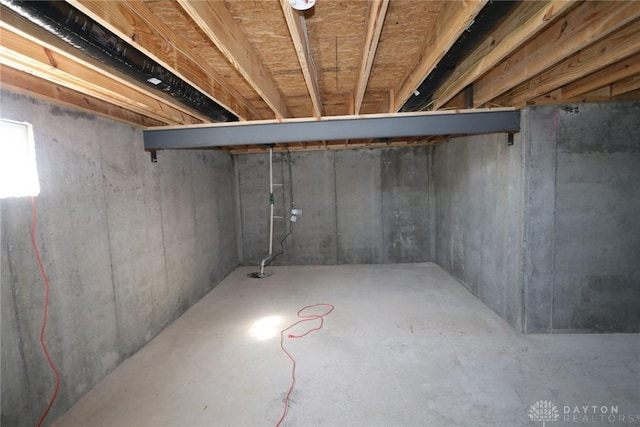 view of unfinished below grade area