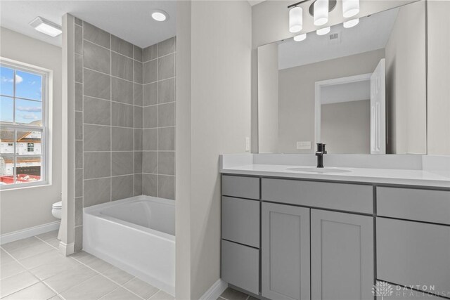 2881 Sky Crossing Dr Unit 55, Beavercreek, OH 45434 - bathroom with baseboards, toilet, tile patterned flooring, and vanity