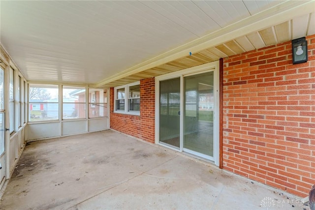 view of unfurnished sunroom