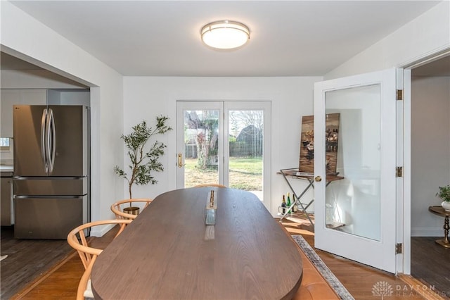 dining room featuring dark wood-type flooring