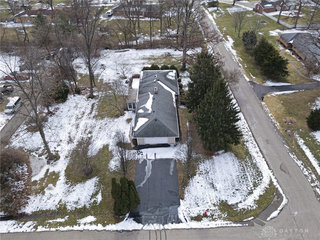 view of snowy aerial view