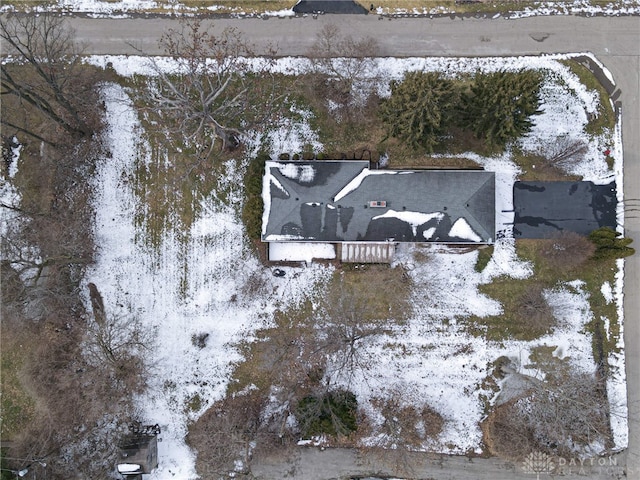 view of snowy aerial view