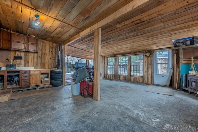 misc room with wooden ceiling