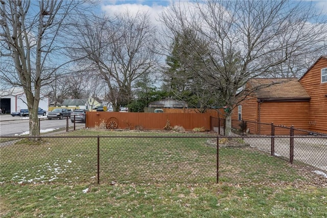 view of yard featuring fence