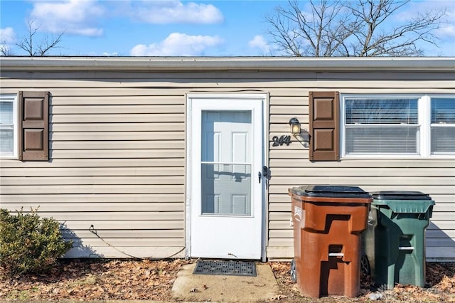 view of doorway to property