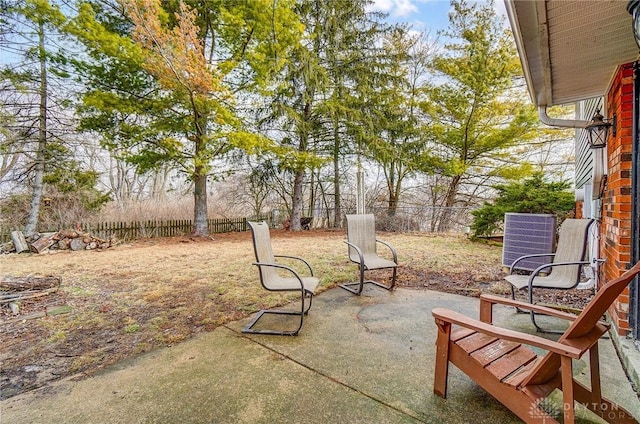 view of patio with a fenced backyard