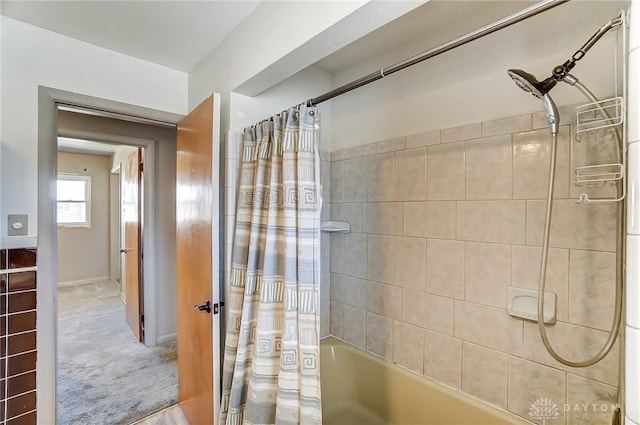 full bathroom featuring shower / tub combo