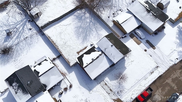 view of snowy aerial view