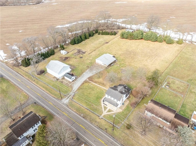 aerial view with a rural view