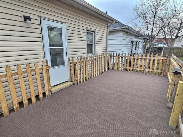 view of patio with a wooden deck