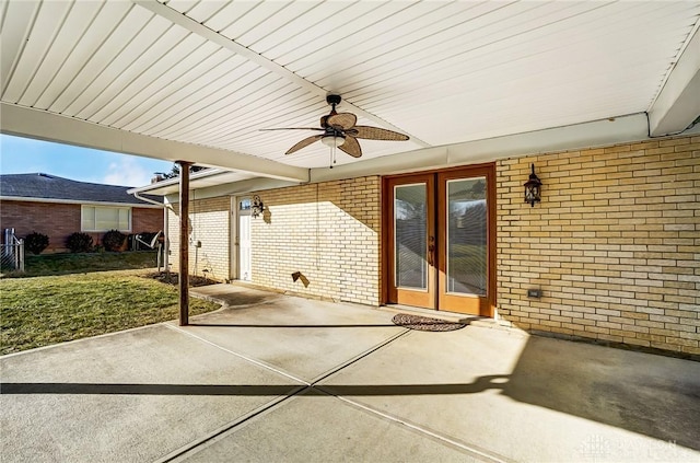 view of patio / terrace with a ceiling fan