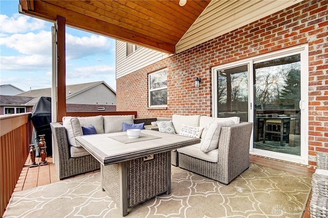 view of patio / terrace with an outdoor hangout area