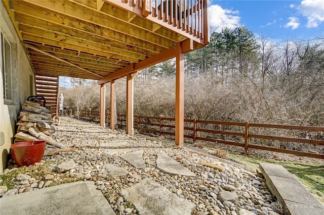 view of patio featuring a fenced backyard