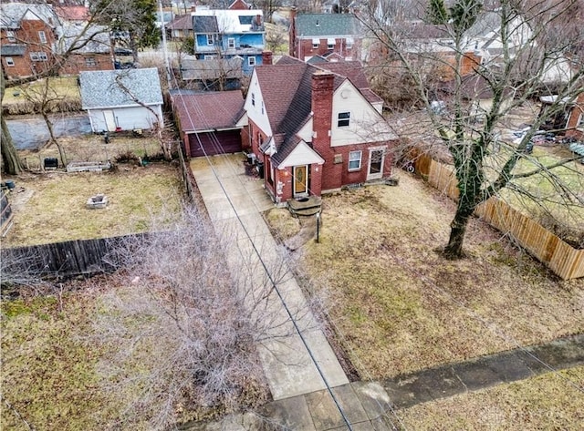 bird's eye view with a residential view