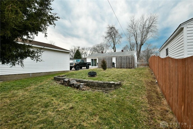 view of yard with fence