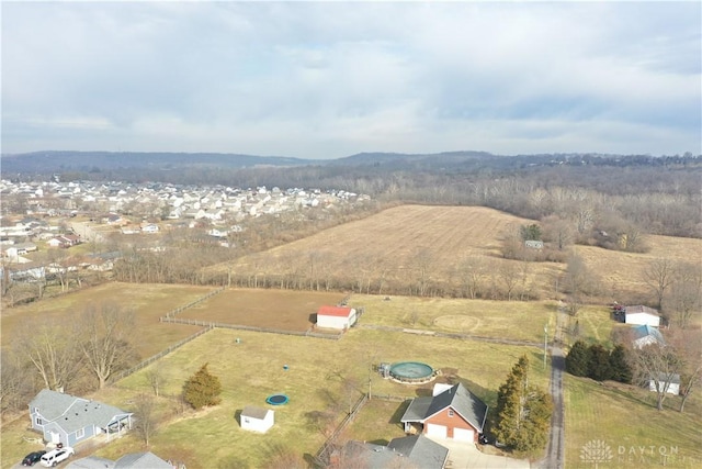 bird's eye view with a rural view