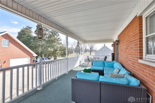 view of patio featuring an outdoor hangout area
