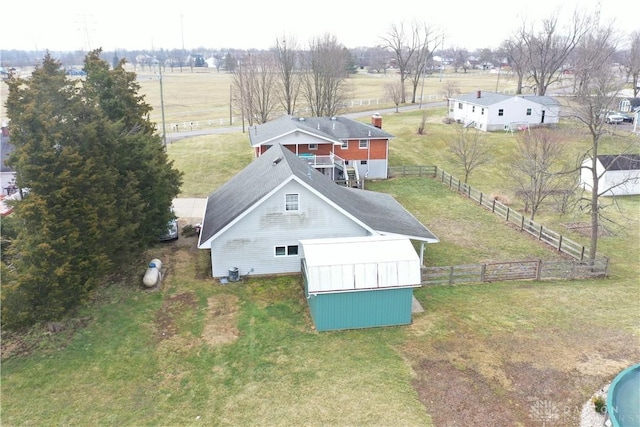 aerial view featuring a rural view
