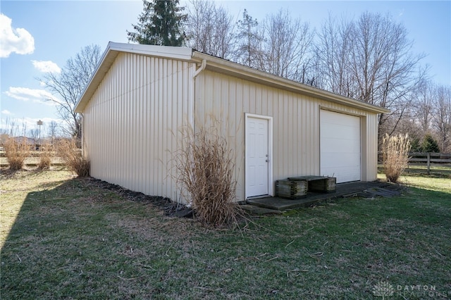 exterior space with an outbuilding