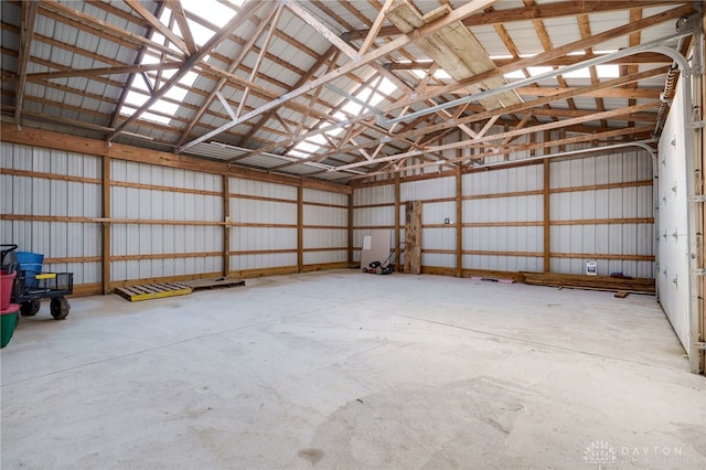 garage featuring metal wall