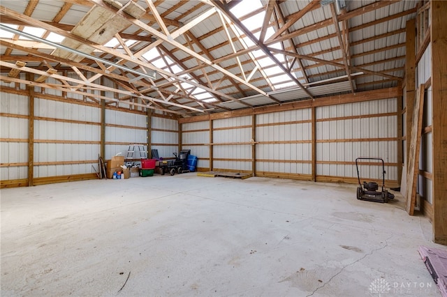 garage featuring metal wall